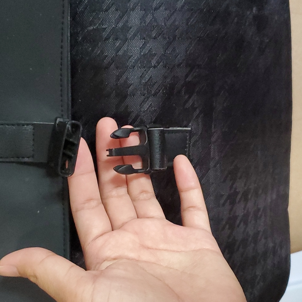 Tanger Black Houndstooth Patterned Backpack - image 3